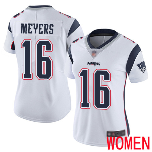 New England Patriots Football #16 Vapor Limited White Women Jakobi Meyers Road NFL Jersey->youth nfl jersey->Youth Jersey